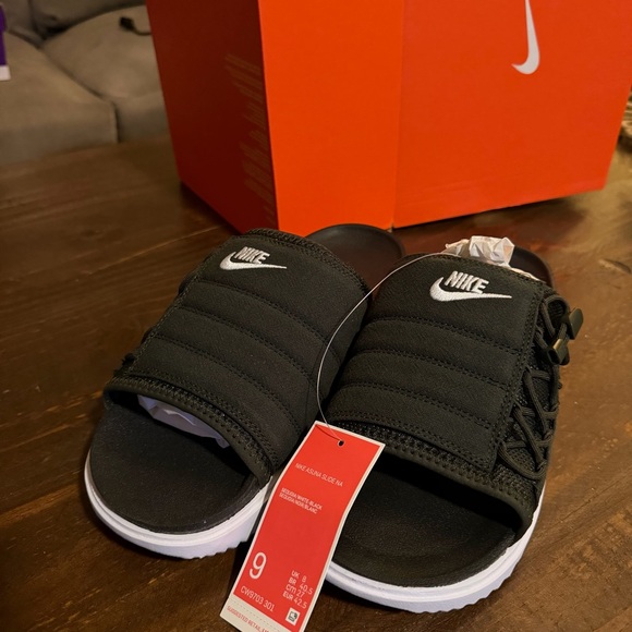 NEW Nike Asuna Black Slide Sandals In Box - 9M - Picture 2 of 9